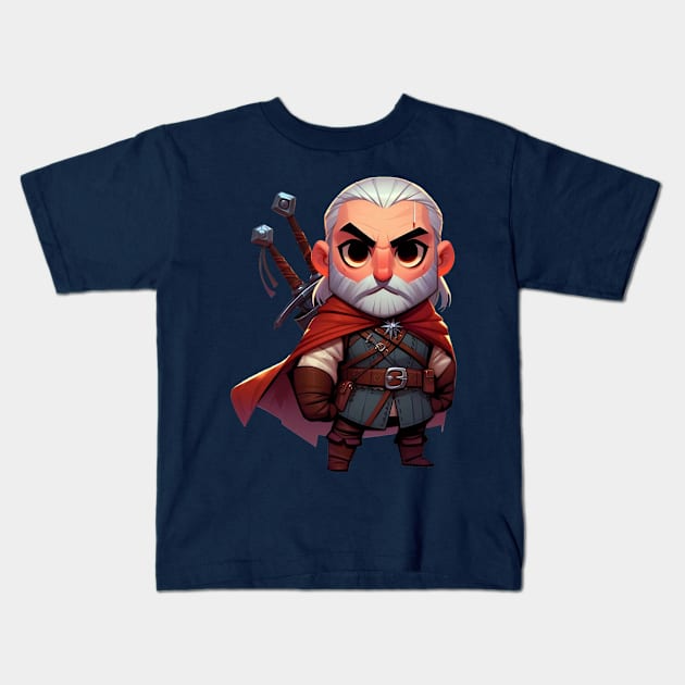 Cute Witcher Kids T-Shirt by Dmytro